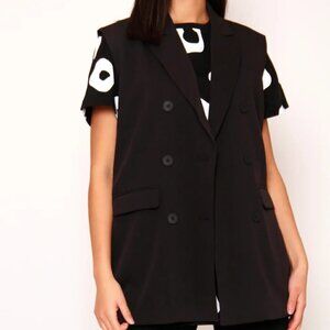 AOC Absence of Color Peppa sleeveless double breasted vest black new Medium